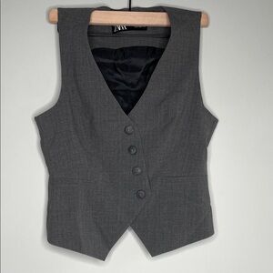 Zara Charcoal Buttoned Vest